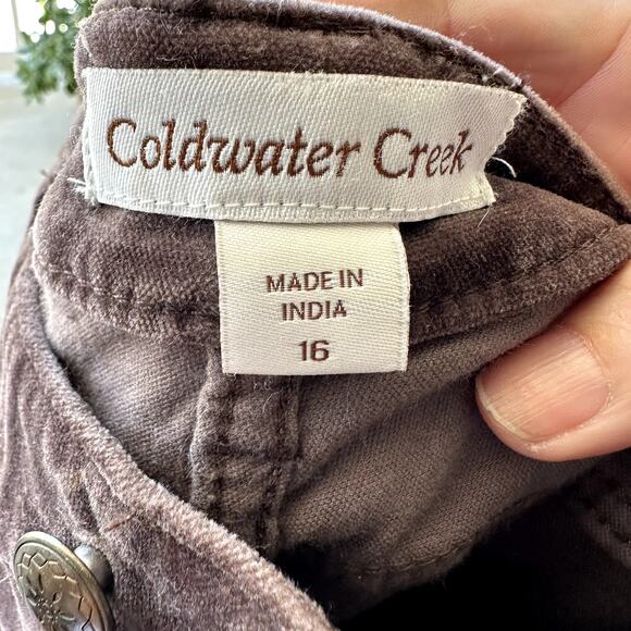 Coldwater Creek Sz 16 Brown 5 Pocket Brown Velveteen Straight Leg Jeans for Fall - Picture 6 of 7